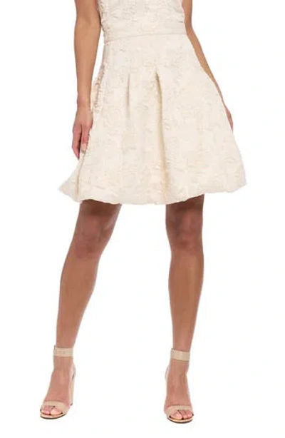 Muse Floral Jacquard Bubble Hem Skirt In White