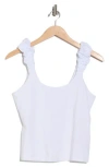 Muse Gathered Strap Tank Top In White