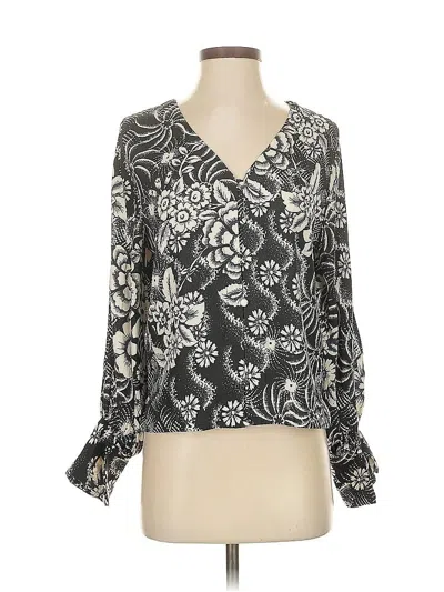 Pre-owned Muse Long Sleeve Blouse In Gray