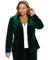 Muse Plus Size Embellished Long-sleeve Blazer Jacket In Green
