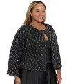 Muse Plus Size Jewel Neck Jacket In Black