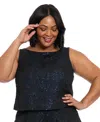Muse Plus Size Metallic Floral Jacquard Top