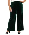 Muse Plus Size Mid-rise Straight Leg Pants In Green