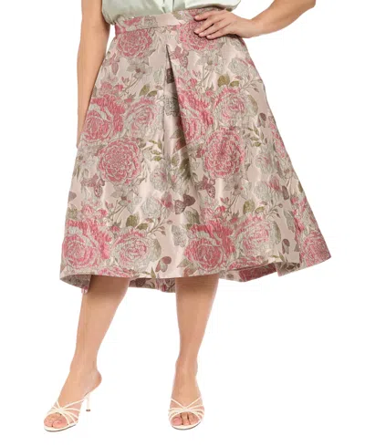 Muse Plus Size Pleated Organza A-line Skirt In Multi