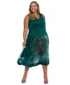 Muse Women's Pleated Organza Midi Skirt In Green