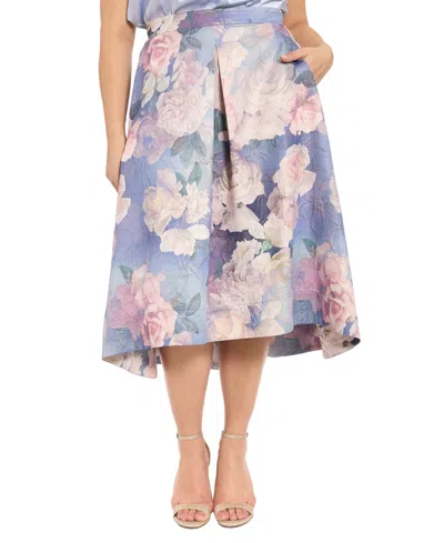 Muse Plus Size Pleated Organza Skirt In Purple