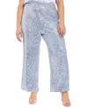 Muse Plus Size Sequined Pull-on Pants In Blue