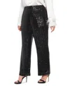 Muse Plus Size Sequined Pull-on Pants In Black
