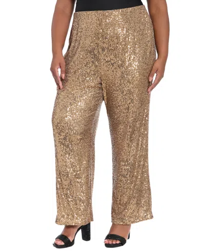 MUSE PLUS SIZE SEQUINED PULL-ON PANTS