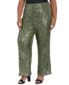 Muse Plus Size Sequined Pull-on Pants In Green