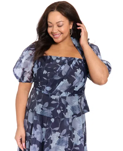 Muse Plus Size Square Neck Short-sleeve Top In Multi