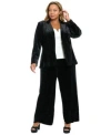 Muse Plus Size Straight Leg Pants Embellished Blazer Jacket In Multi