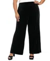 Muse Plus Size Straight Leg Pants In Black