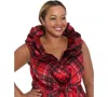 Muse Plus Size Triple Collar Sleeveless Top In Red