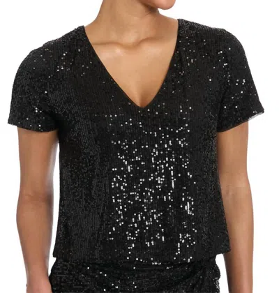 Muse Sequin Short Sleeve Tee In Black