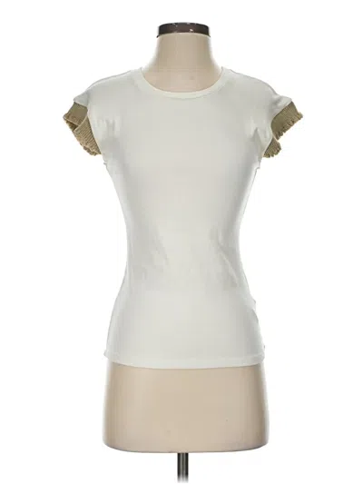Pre-owned Muse Short Sleeve Top Ivory Sweetheart Neckline Tops In White