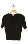 Muse Surplice V-neck Sweater In Black