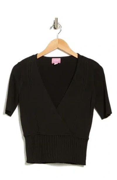 Muse Surplice V-neck Sweater In Black