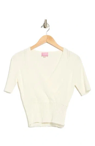 Muse Surplice V-neck Sweater In White