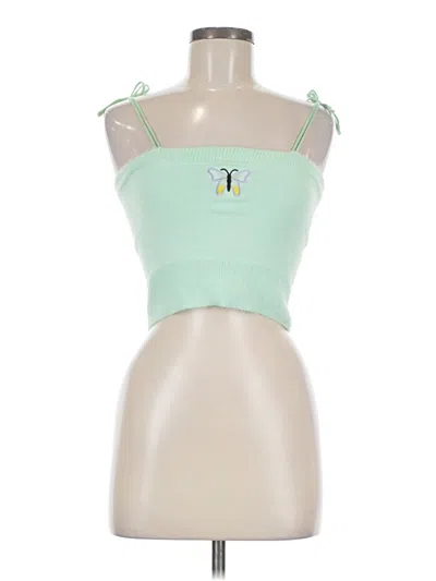 Pre-owned Muse Tank Top Green Strapless Neckline Tops
