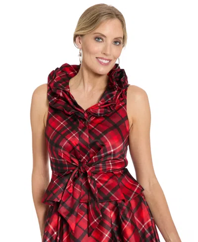 Muse Women's Cowl Neck Sleeveless Top In Red