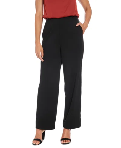 Muse Women's Darted-waist Tuxedo Straight-leg Pants In Black