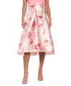 Muse Plus Size Floral-print Pleated Skirt In Pink