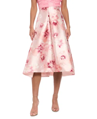 Muse Women's Pleated Floral Organza Skirt In Peach,mauve