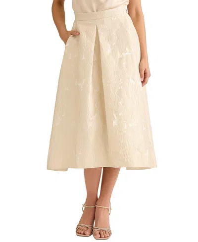 Muse Womens Pleated Organza A Line Skirt In Neutral