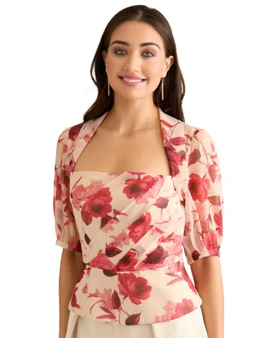 Muse Women's Pleated Square Neck Corset Top In Multi