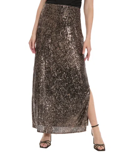 Muse Women's Polished Sheen Maxi Skirt In Brown