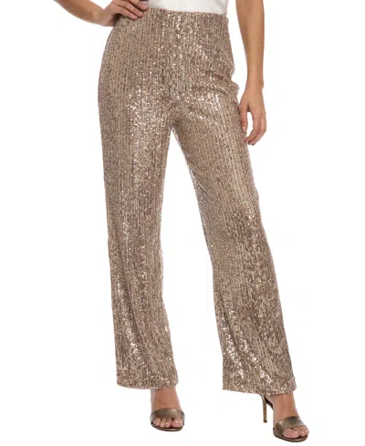 Muse Women's Pull-on Wide-leg Allover-sequin Pants In Tansilgold