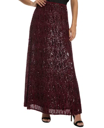 Muse Women's Sheen Woven Maxi Skirt In Caberet