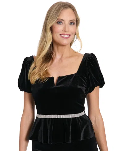 Muse Women's Short-sleeve Bubble Top In Black