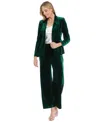 Muse Women's Velvet Embellished Notch Collared Blazer Jacket In Green