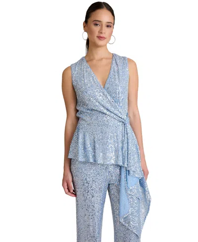 Muse Women's V-neck Sleeveless Sequin Top