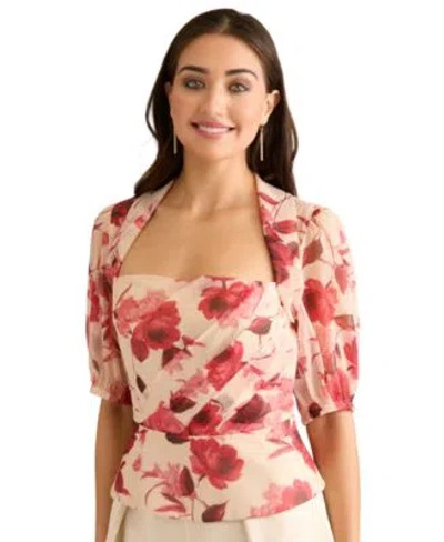 Muse Womens Pleated Square Neck Corset Top In Multi