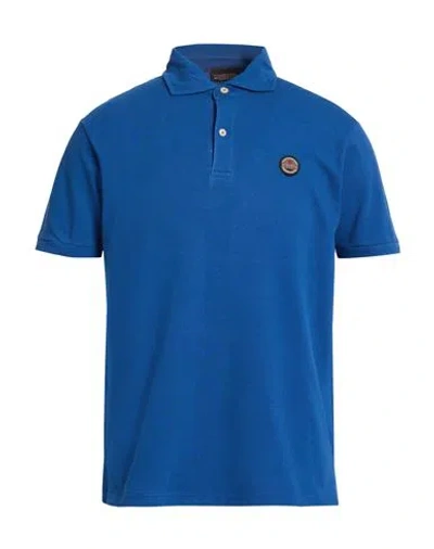 Museum Man Polo Shirt Blue Size Xl Cotton