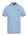 Museum Man Polo Shirt Pastel Blue Size S Cotton In Blue