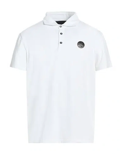 Museum Man Polo Shirt White Size L Cotton, Elastane