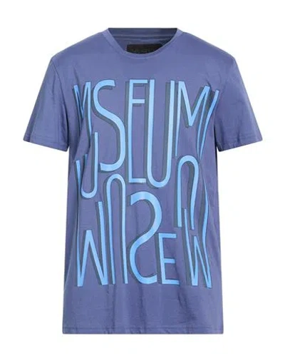 Museum Man T-shirt Slate Blue Size L Cotton