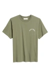 Museum Of Peace And Quiet Museum Of Peace & Quiet Arch Logo Pigment Dyed Graphic T-shirt In Olive