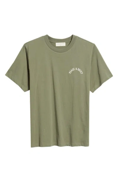 Museum Of Peace And Quiet Museum Of Peace & Quiet Arch Logo Pigment Dyed Graphic T-shirt In Olive