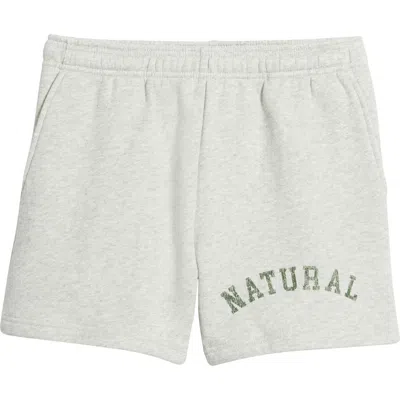 Museum Of Peace And Quiet Museum Of Peace & Quiet Arch Pigment Dyed Quarter Zip Graphic Sweat Shorts In Gray
