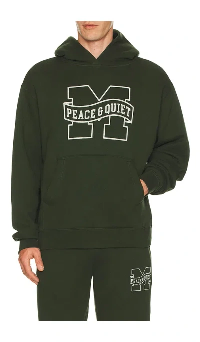 Museum Of Peace And Quiet Banner Hoodie In Green