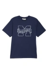 Museum Of Peace And Quiet Museum Of Peace & Quiet Banner Logo Cotton T-shirt In Blue