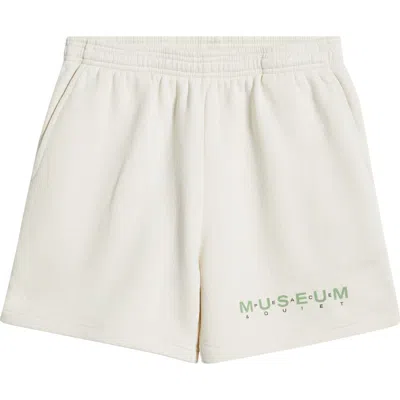 Museum Of Peace And Quiet Museum Of Peace & Quiet Billboard Logo Graphic Sweat Shorts In Neutral