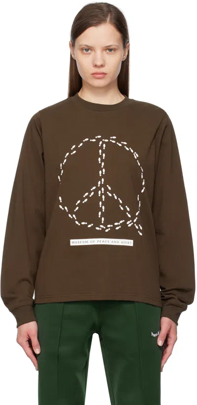 Museum Of Peace And Quiet Brown Peaceful Path Long Sleeve T-shirt