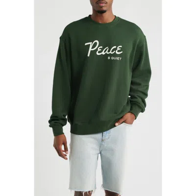 Museum Of Peace And Quiet Diner Crewneck Sweatshirt Forest In Green