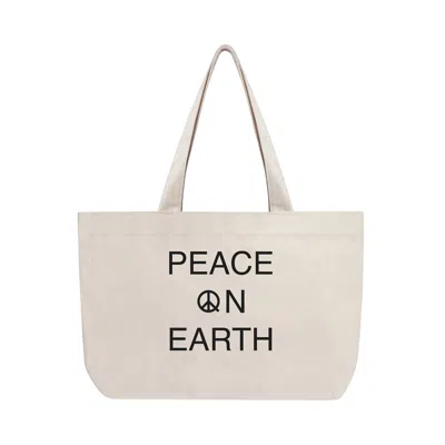 Pre-owned Museum Of Peace And Quiet Museum Of Peace & Quiet Earth Tote Bag 'bone' | Cream | Men's Size Onesize